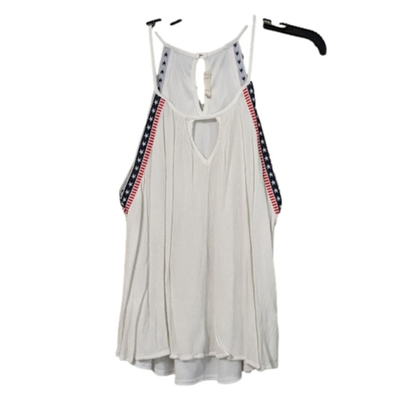 Altar'd State white strappy top size med Fourth of July pattern - Picture 1 of 4